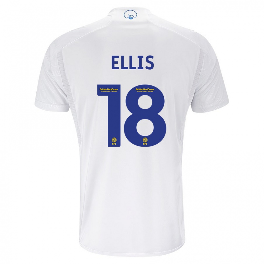 Męski Macy Ellis #18 Biały Domowa Koszulka 2023/24 Koszulki Klubowe