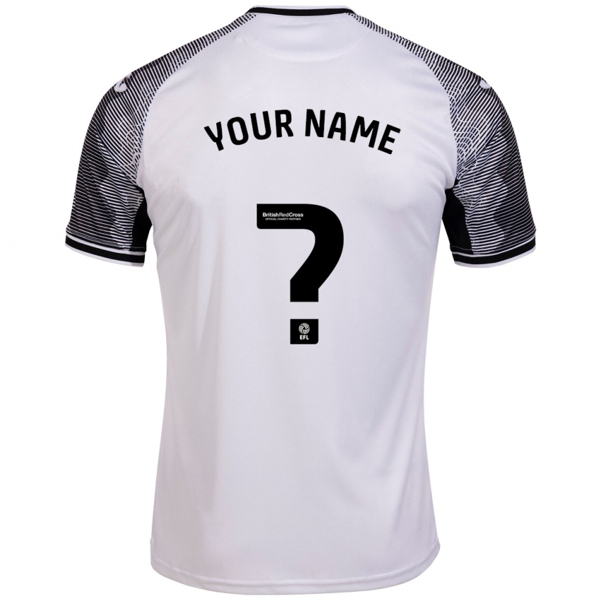 Męski Twoje Imię #0 Biały Domowa Koszulka 2023/24 Koszulki Klubowe