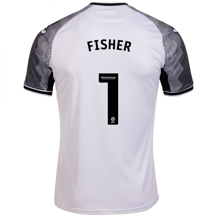 Męski Andy Fisher #1 Biały Domowa Koszulka 2023/24 Koszulki Klubowe