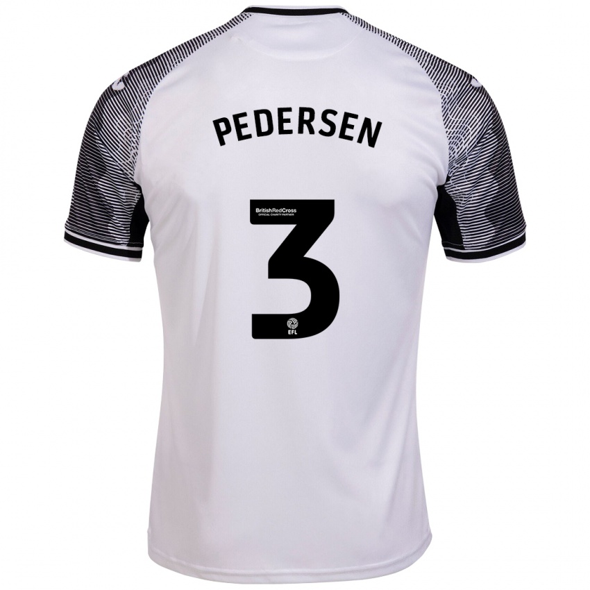 Męski Kristian Pedersen #3 Biały Domowa Koszulka 2023/24 Koszulki Klubowe