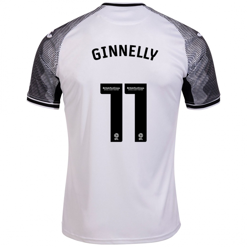 Męski Josh Ginnelly #11 Biały Domowa Koszulka 2023/24 Koszulki Klubowe