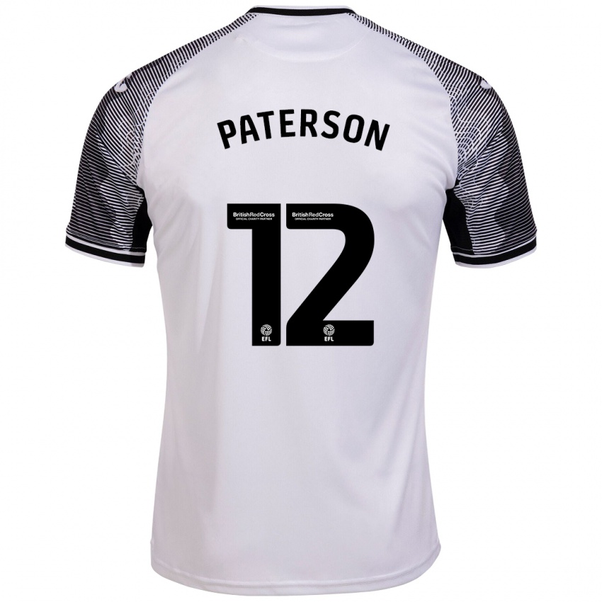 Męski Jamie Paterson #12 Biały Domowa Koszulka 2023/24 Koszulki Klubowe