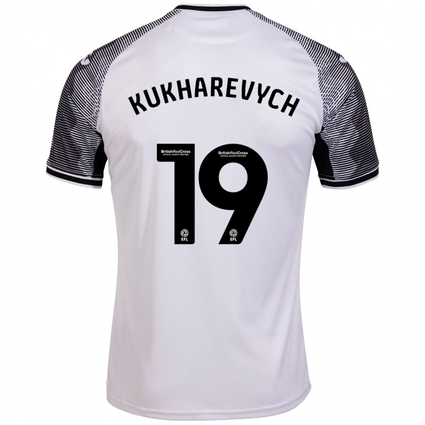 Męski Mykola Kukharevych #19 Biały Domowa Koszulka 2023/24 Koszulki Klubowe