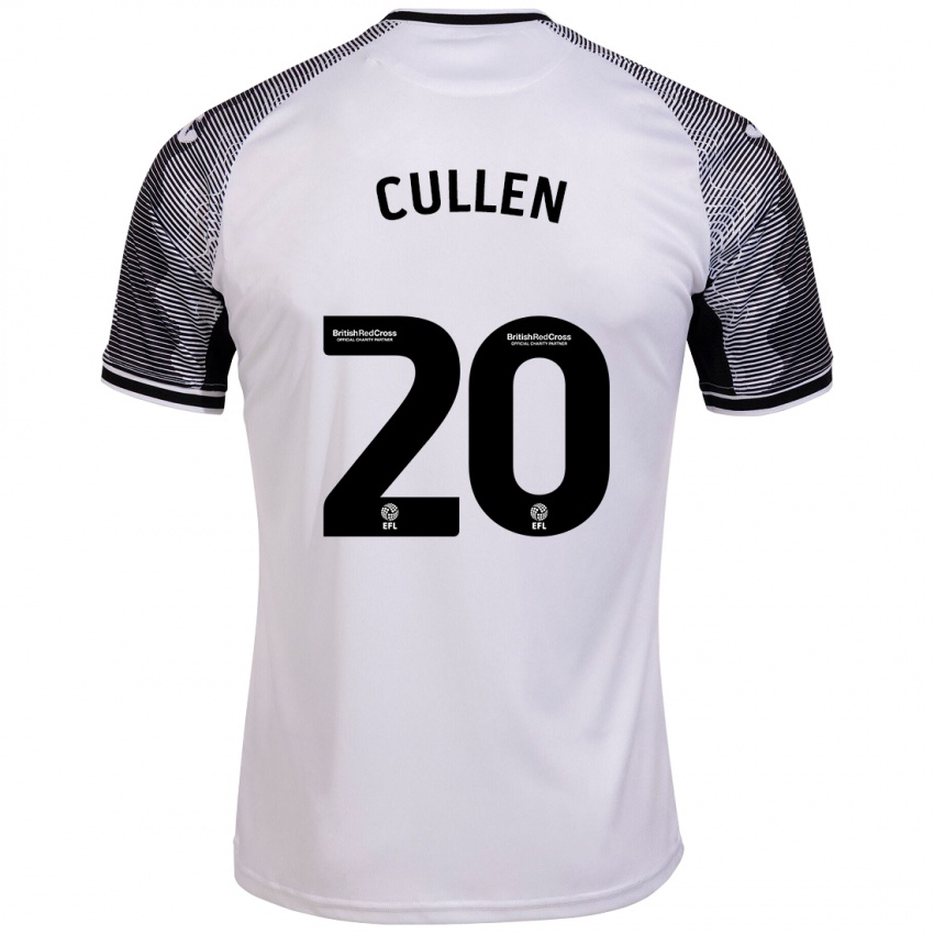Męski Liam Cullen #20 Biały Domowa Koszulka 2023/24 Koszulki Klubowe