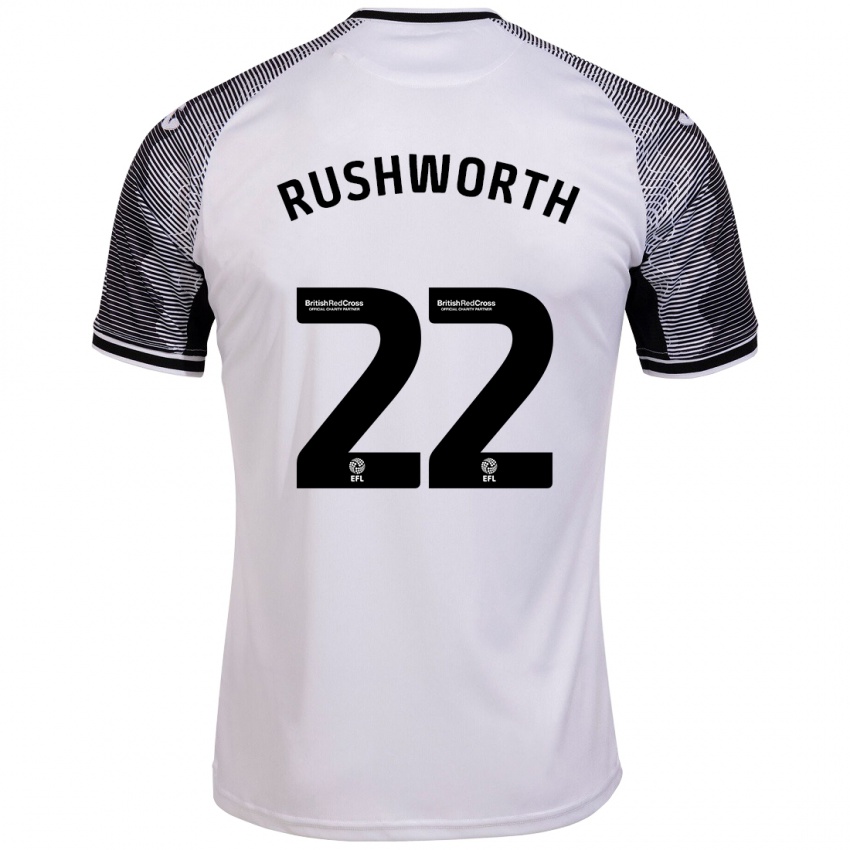 Męski Carl Rushworth #22 Biały Domowa Koszulka 2023/24 Koszulki Klubowe