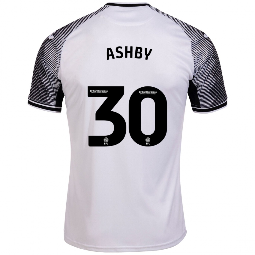 Męski Harrison Ashby #30 Biały Domowa Koszulka 2023/24 Koszulki Klubowe