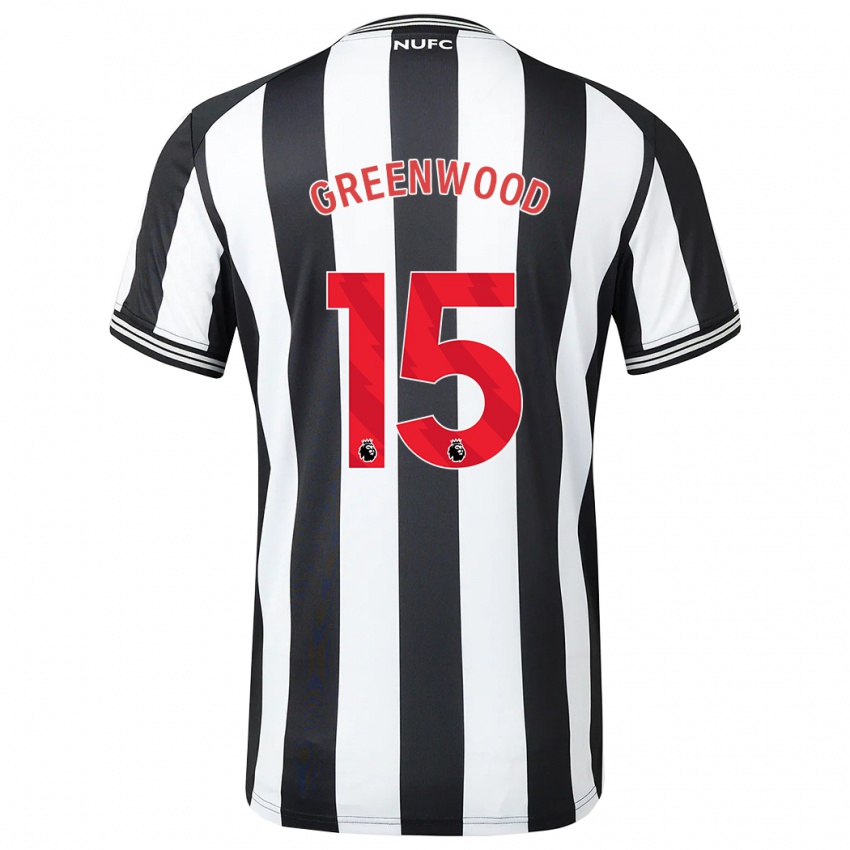 Męski Hannah Greenwood #15 Czarny Biały Domowa Koszulka 2023/24 Koszulki Klubowe