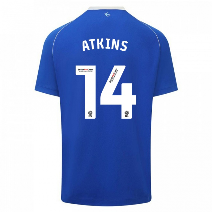 Męski Zoe Atkins #14 Niebieski Domowa Koszulka 2023/24 Koszulki Klubowe