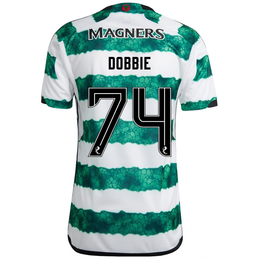 Męski Lewis Dobbie #74 Zielony Domowa Koszulka 2023/24 Koszulki Klubowe