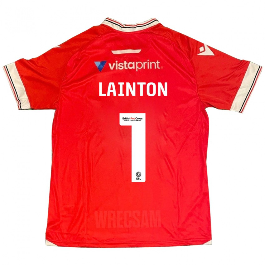 Męski Rob Lainton #1 Czerwony Domowa Koszulka 2023/24 Koszulki Klubowe