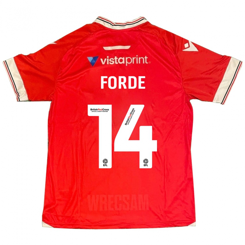 Męski Anthony Forde #14 Czerwony Domowa Koszulka 2023/24 Koszulki Klubowe