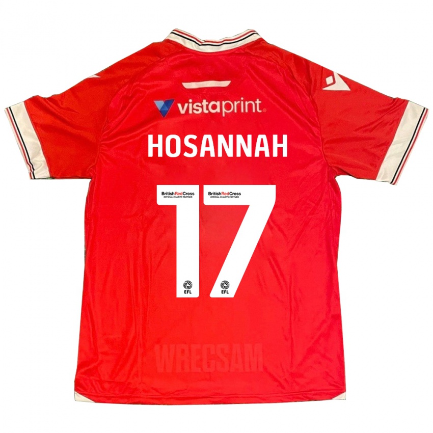 Męski Bryce Hosannah #17 Czerwony Domowa Koszulka 2023/24 Koszulki Klubowe