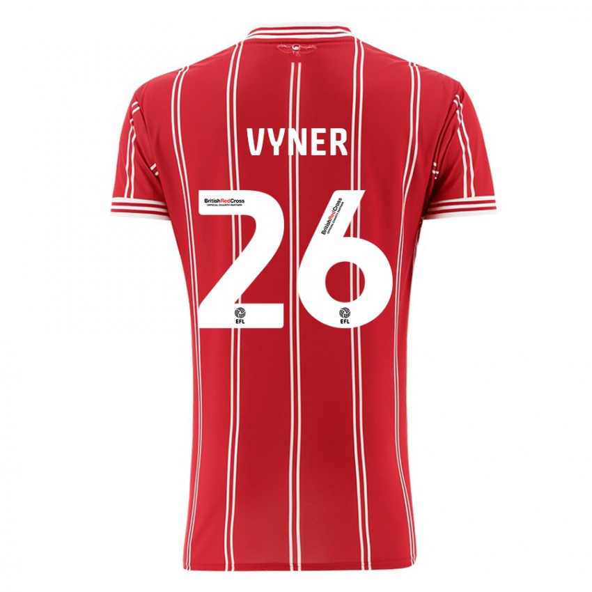 Męski Zak Vyner #26 Czerwony Domowa Koszulka 2023/24 Koszulki Klubowe