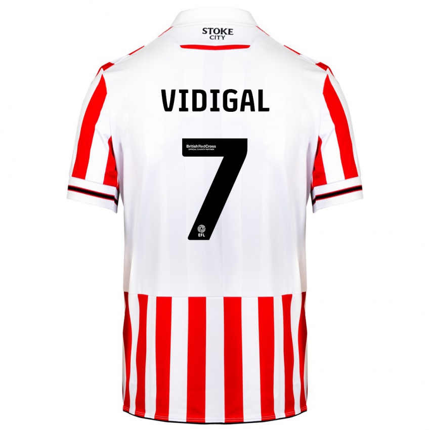 Męski André Vidigal #7 Czerwony Biały Domowa Koszulka 2023/24 Koszulki Klubowe