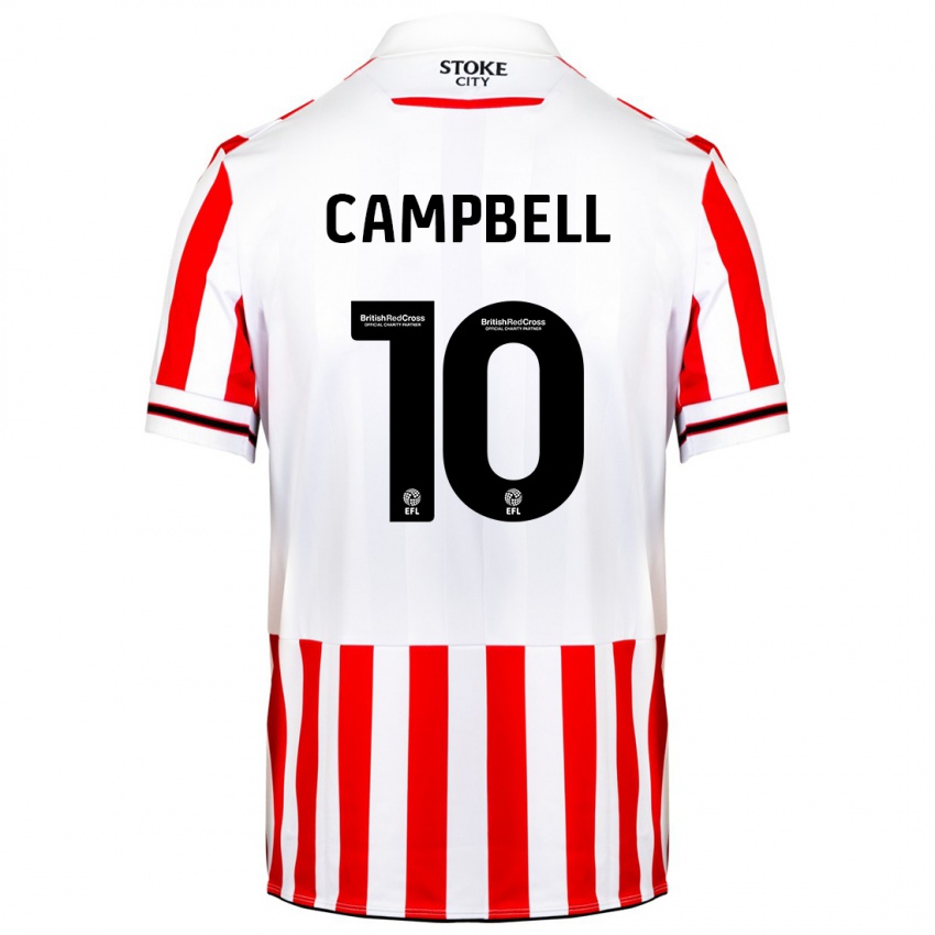 Męski Tyrese Campbell #10 Czerwony Biały Domowa Koszulka 2023/24 Koszulki Klubowe