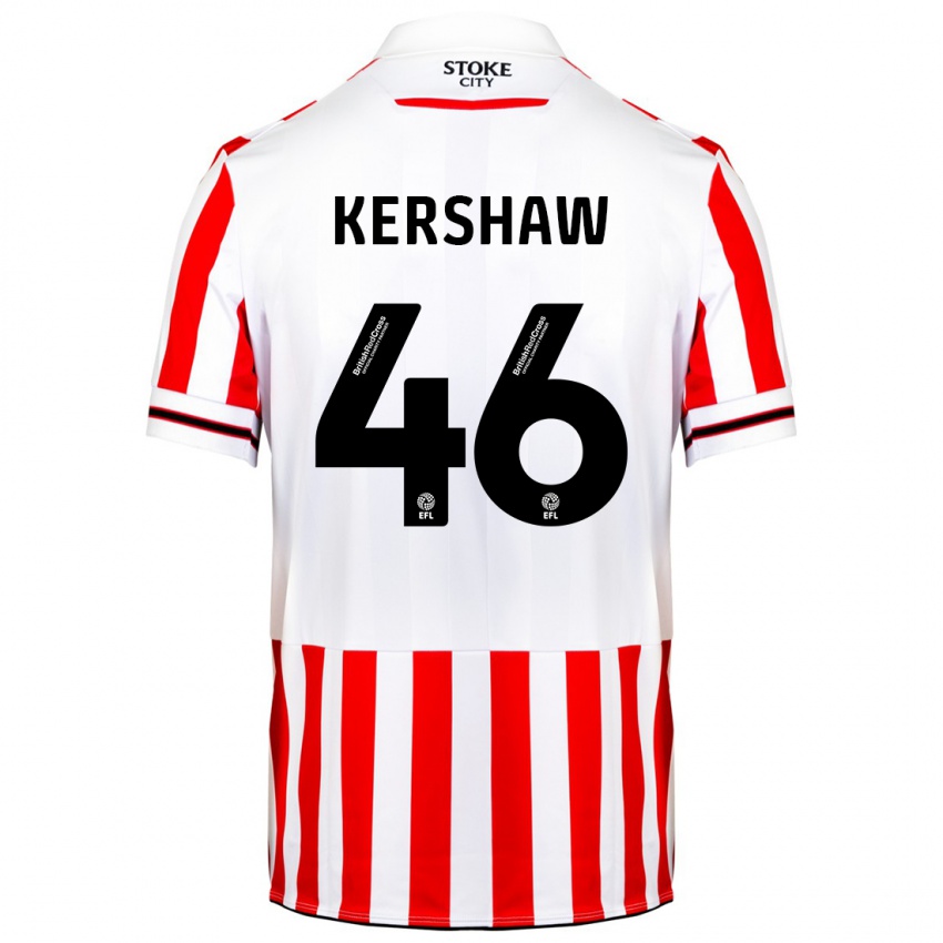 Męski Ben Kershaw #46 Czerwony Biały Domowa Koszulka 2023/24 Koszulki Klubowe