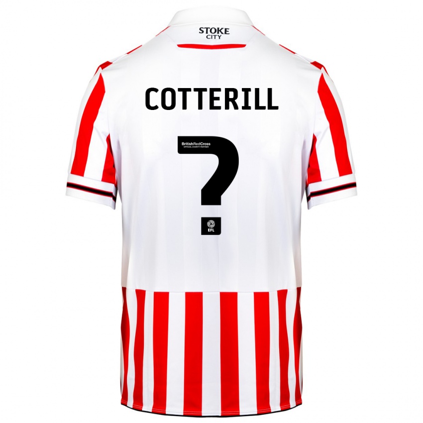 Męski Alex Cotterill #0 Czerwony Biały Domowa Koszulka 2023/24 Koszulki Klubowe