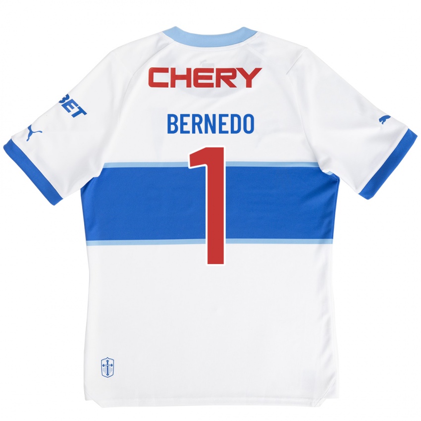 Męski Vicente Bernedo #1 Biały Domowa Koszulka 2023/24 Koszulki Klubowe