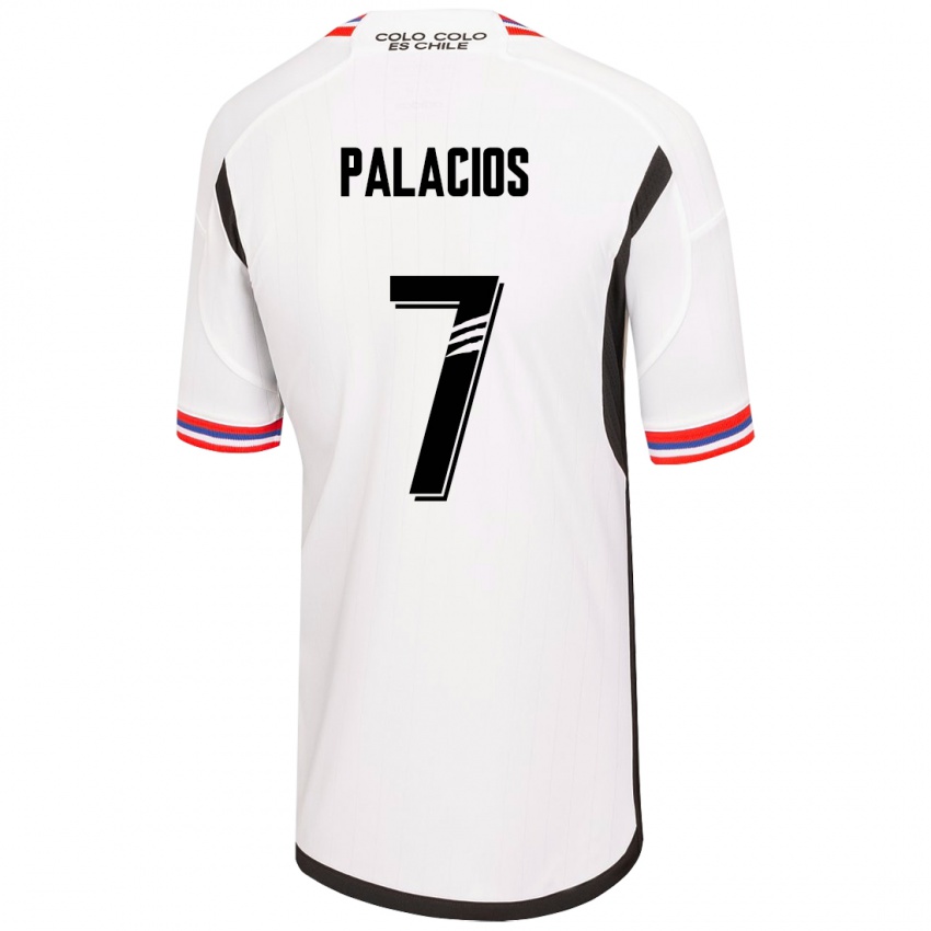 Męski Carlos Palacios #7 Biały Domowa Koszulka 2023/24 Koszulki Klubowe