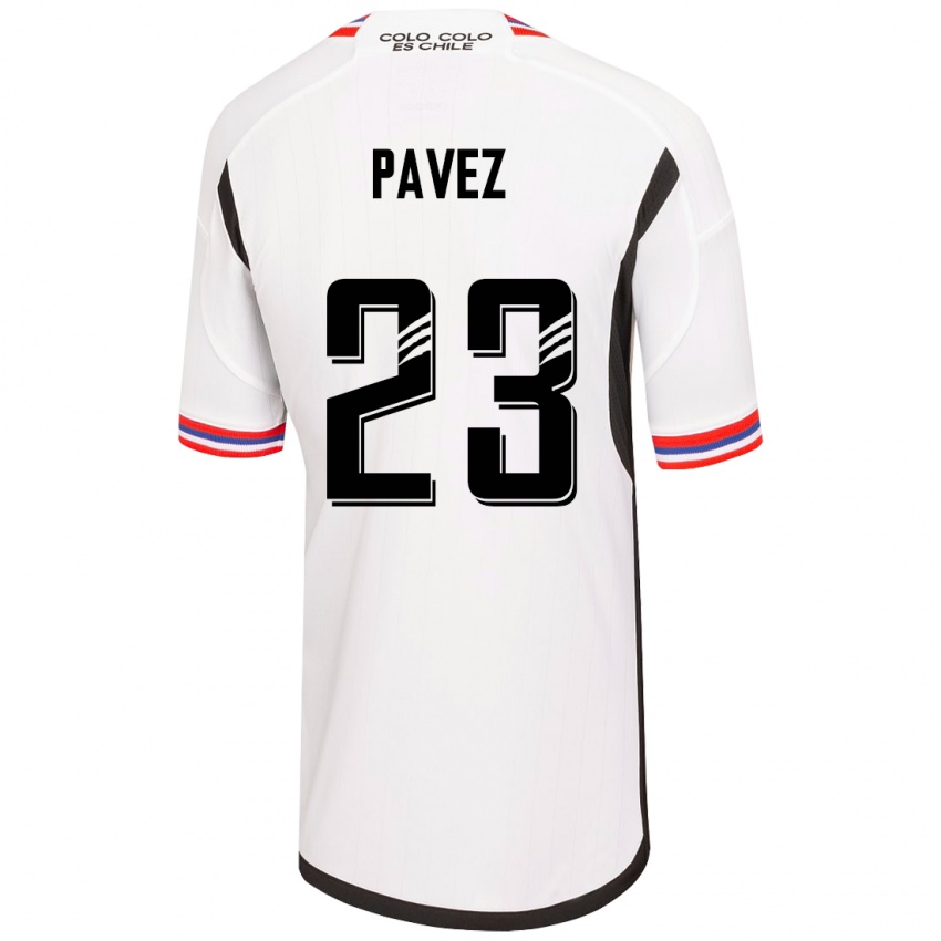 Męski Esteban Pavez #23 Biały Domowa Koszulka 2023/24 Koszulki Klubowe