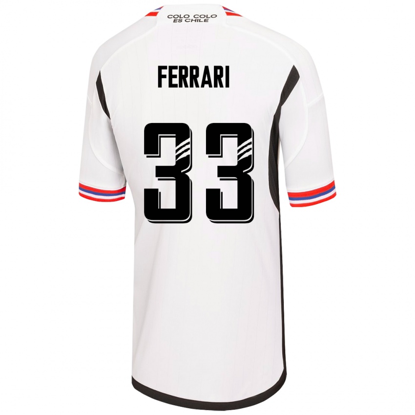 Męski Matías Ferrari #33 Biały Domowa Koszulka 2023/24 Koszulki Klubowe