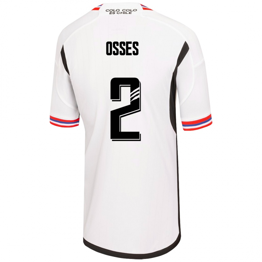 Męski Martina Osses #2 Biały Domowa Koszulka 2023/24 Koszulki Klubowe