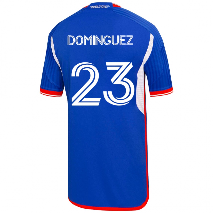 Męski Nery Dominguez #23 Niebieski Domowa Koszulka 2023/24 Koszulki Klubowe