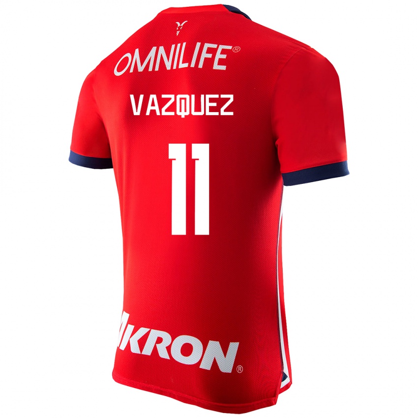 Męski Anette Vázquez #11 Czerwony Domowa Koszulka 2023/24 Koszulki Klubowe