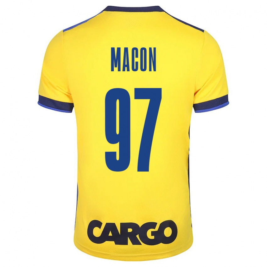 Męski Yvann Maçon #97 Żółty Domowa Koszulka 2023/24 Koszulki Klubowe
