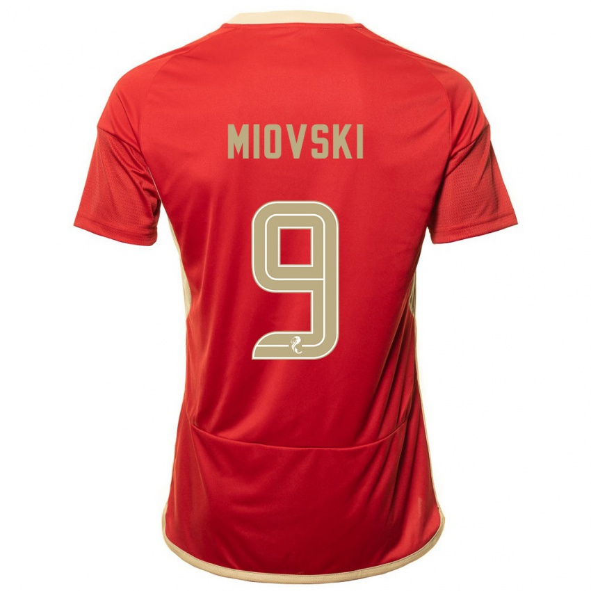 Męski Bojan Miovski #9 Czerwony Domowa Koszulka 2023/24 Koszulki Klubowe