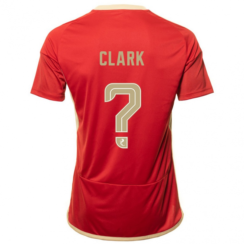 Męski Ellis Clark #0 Czerwony Domowa Koszulka 2023/24 Koszulki Klubowe