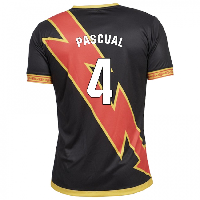 Męski Martin Pascual #4 Czarny Wyjazdowa Koszulka 2023/24 Koszulki Klubowe