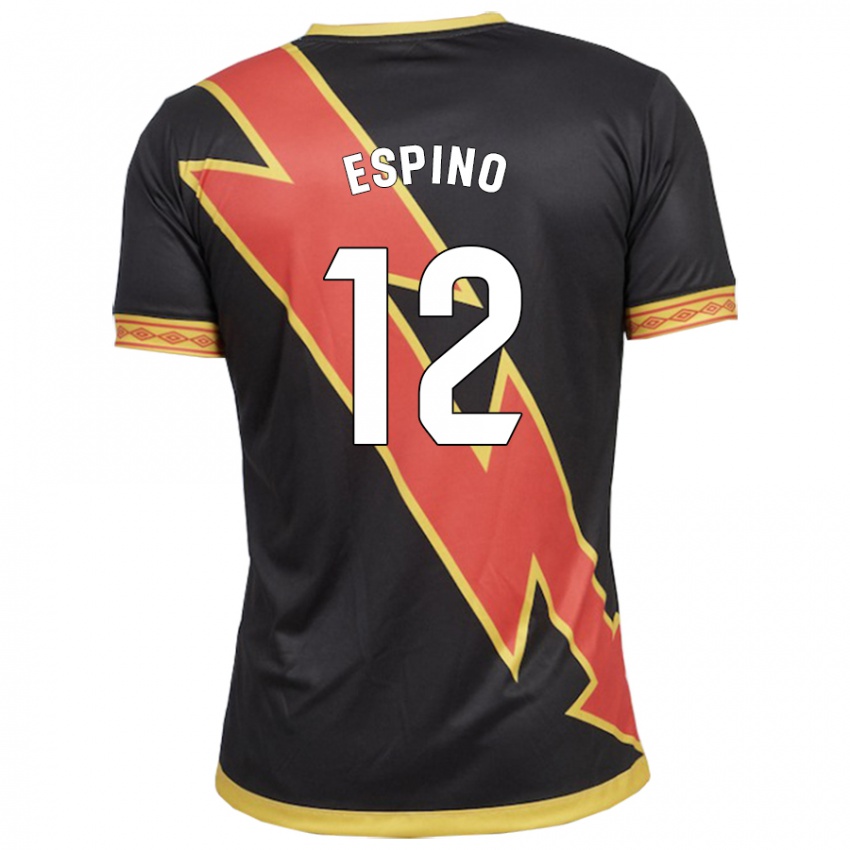 Męski Alfonso Espino #12 Czarny Wyjazdowa Koszulka 2023/24 Koszulki Klubowe