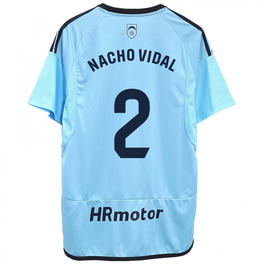Męski Nacho Vidal #2 Niebieski Wyjazdowa Koszulka 2023/24 Koszulki Klubowe