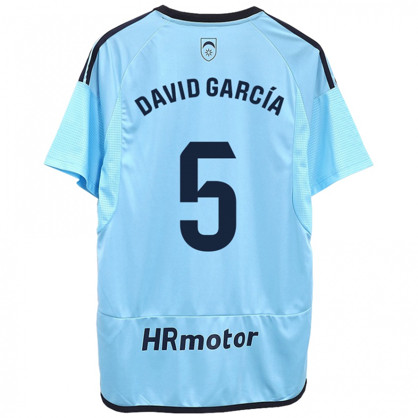 Męski David García #5 Niebieski Wyjazdowa Koszulka 2023/24 Koszulki Klubowe