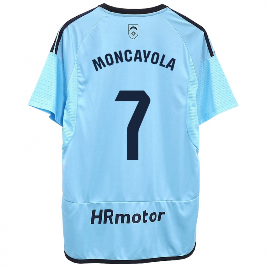 Męski Jon Moncayola #7 Niebieski Wyjazdowa Koszulka 2023/24 Koszulki Klubowe