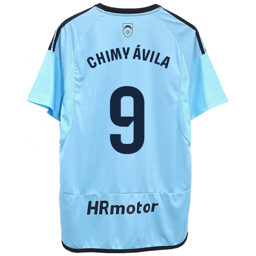 Męski Chimy Ávila #9 Niebieski Wyjazdowa Koszulka 2023/24 Koszulki Klubowe