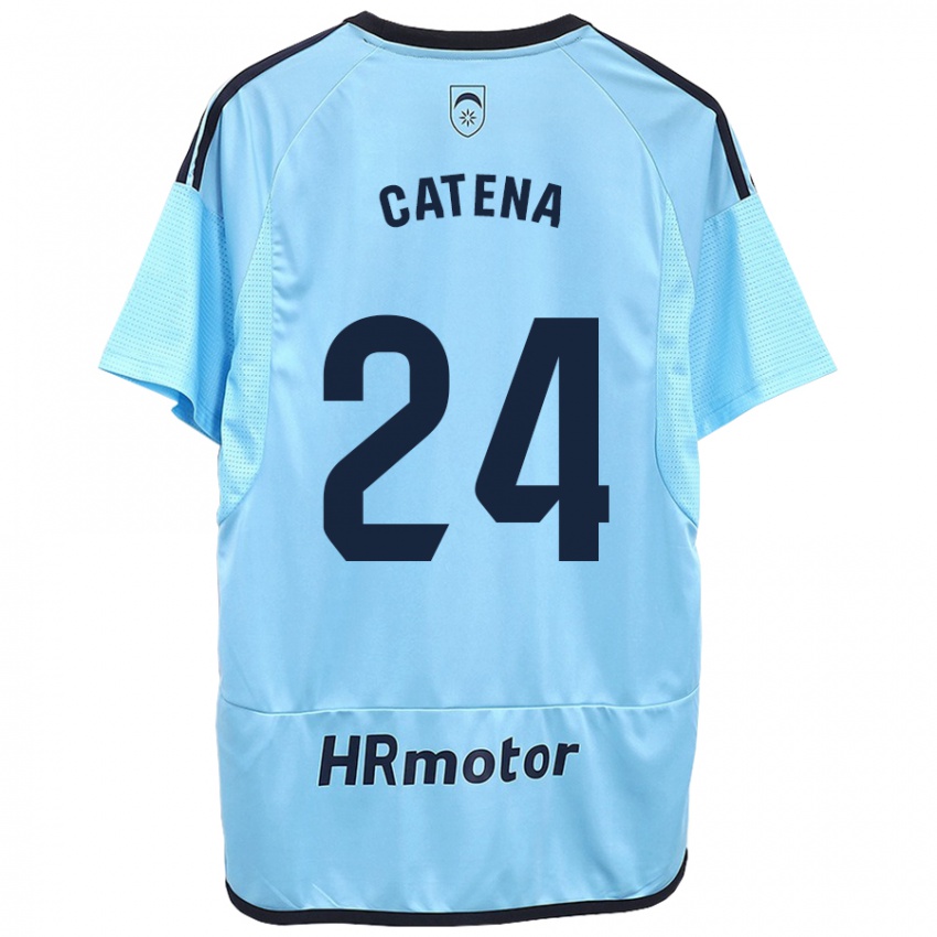 Męski Alejandro Catena #24 Niebieski Wyjazdowa Koszulka 2023/24 Koszulki Klubowe