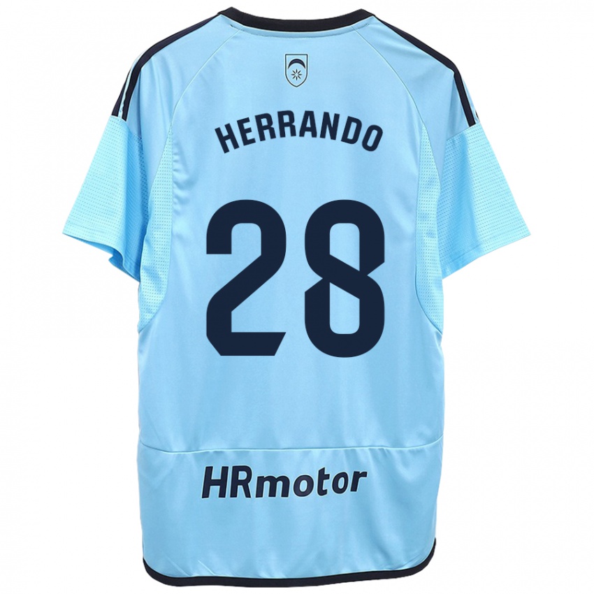 Męski Jorge Herrando #28 Niebieski Wyjazdowa Koszulka 2023/24 Koszulki Klubowe