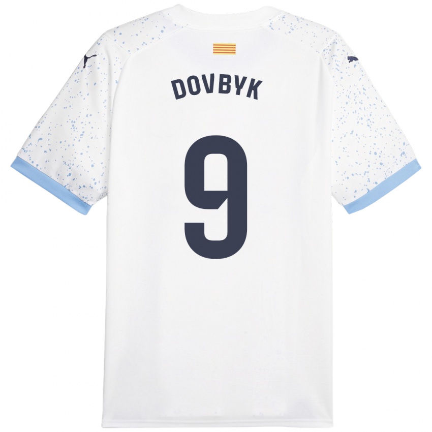 Męski Artem Dovbyk #9 Biały Wyjazdowa Koszulka 2023/24 Koszulki Klubowe