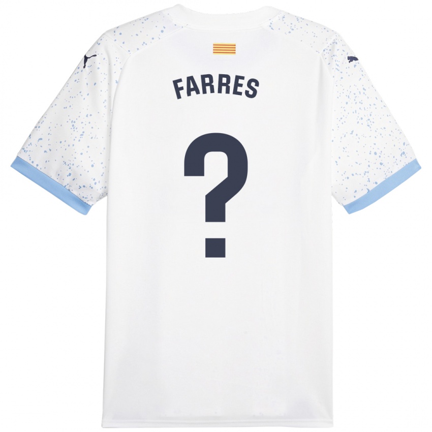 Męski Biel Farrés #0 Biały Wyjazdowa Koszulka 2023/24 Koszulki Klubowe