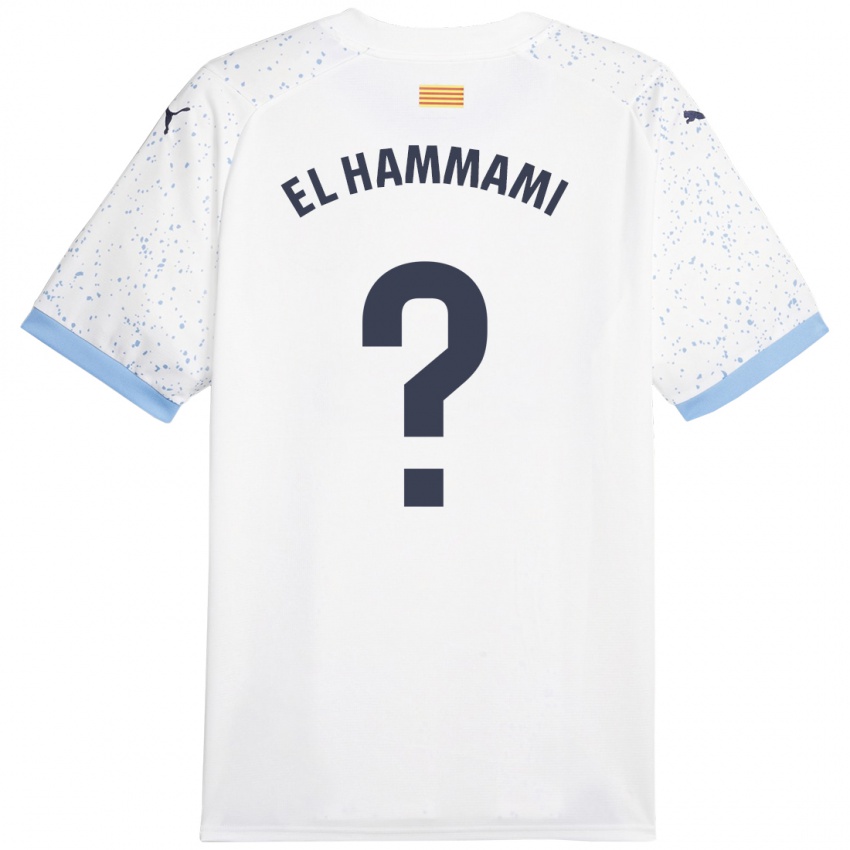 Męski Ayoub El Hammami #0 Biały Wyjazdowa Koszulka 2023/24 Koszulki Klubowe