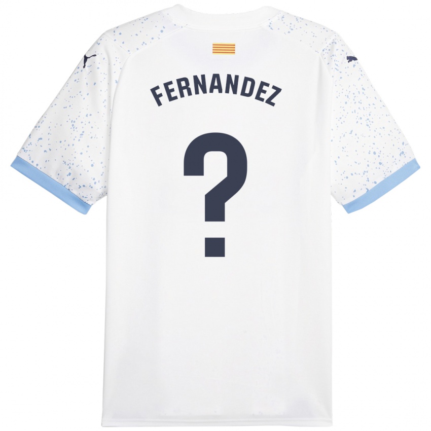 Męski Marc Fernández #0 Biały Wyjazdowa Koszulka 2023/24 Koszulki Klubowe