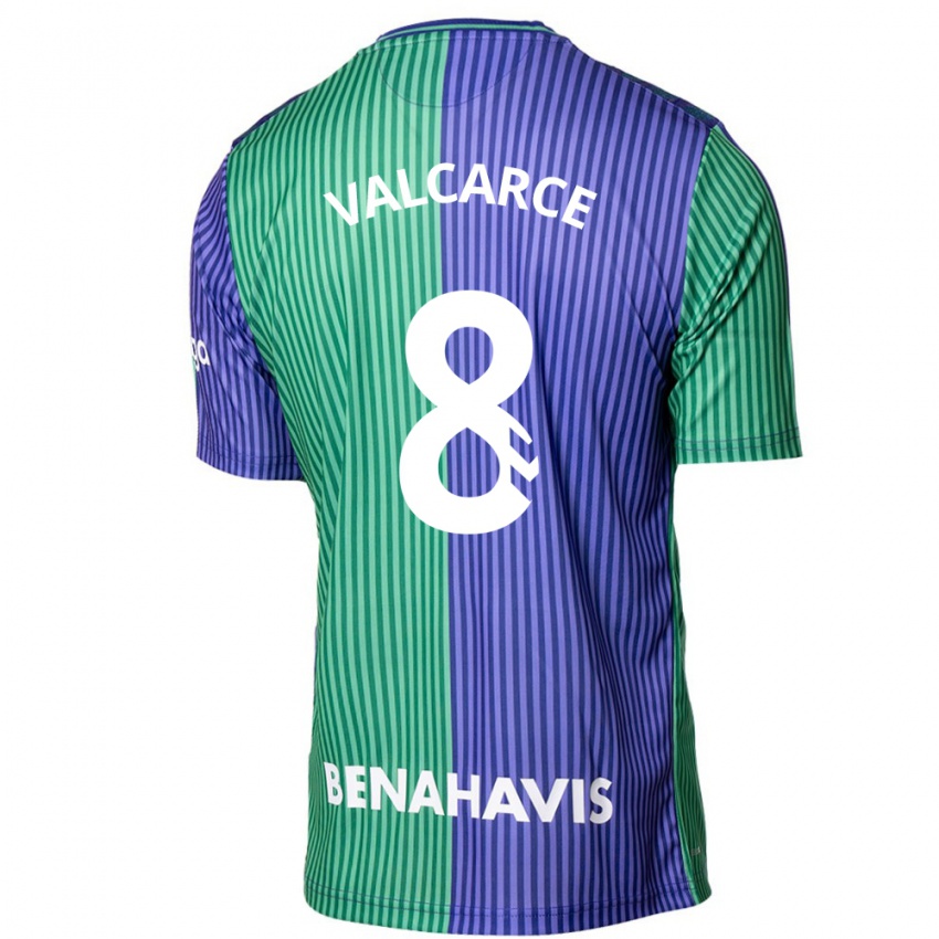 Męski Alejandro Valcarce #8 Zielono-Niebieski Wyjazdowa Koszulka 2023/24 Koszulki Klubowe