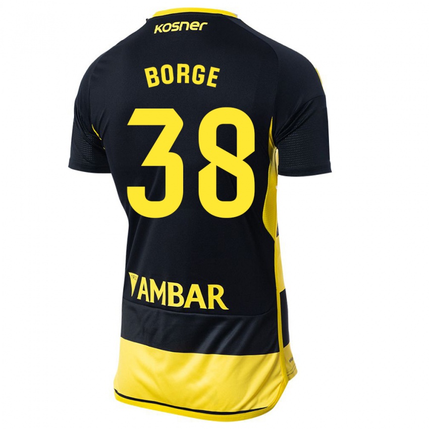 Męski Andrés Borge #38 Czarno Żółty Wyjazdowa Koszulka 2023/24 Koszulki Klubowe