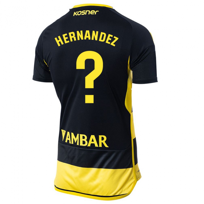 Męski Diego Hernández #0 Czarno Żółty Wyjazdowa Koszulka 2023/24 Koszulki Klubowe