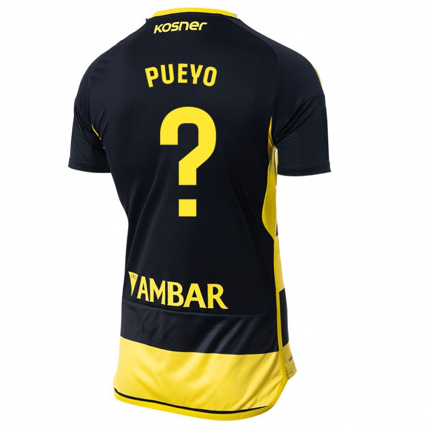 Męski Alejandro Monserrate Pueyo #0 Czarno Żółty Wyjazdowa Koszulka 2023/24 Koszulki Klubowe