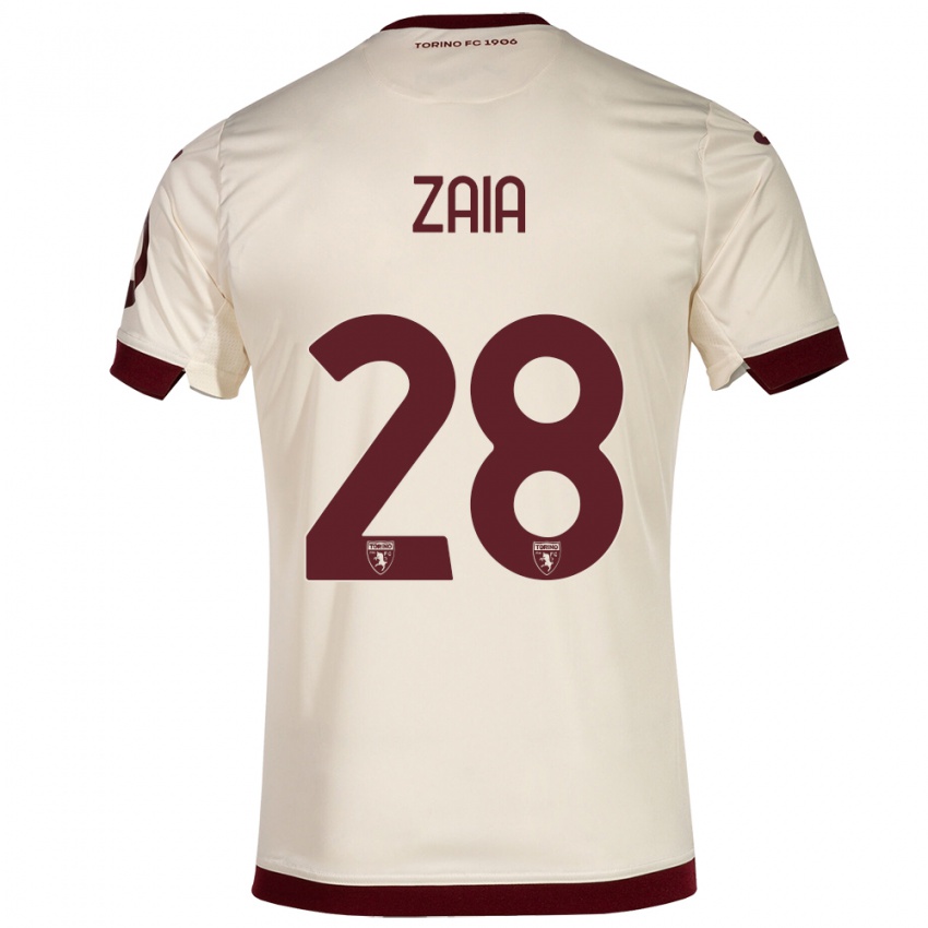 Męski Edoardo Zaia #28 Szampan Wyjazdowa Koszulka 2023/24 Koszulki Klubowe