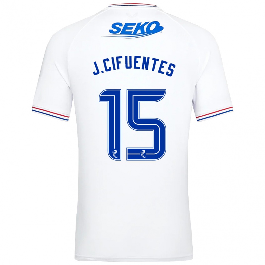 Męski José Cifuentes #15 Biały Wyjazdowa Koszulka 2023/24 Koszulki Klubowe