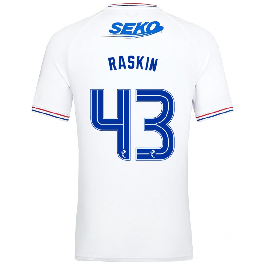 Męski Nicolas Raskin #43 Biały Wyjazdowa Koszulka 2023/24 Koszulki Klubowe